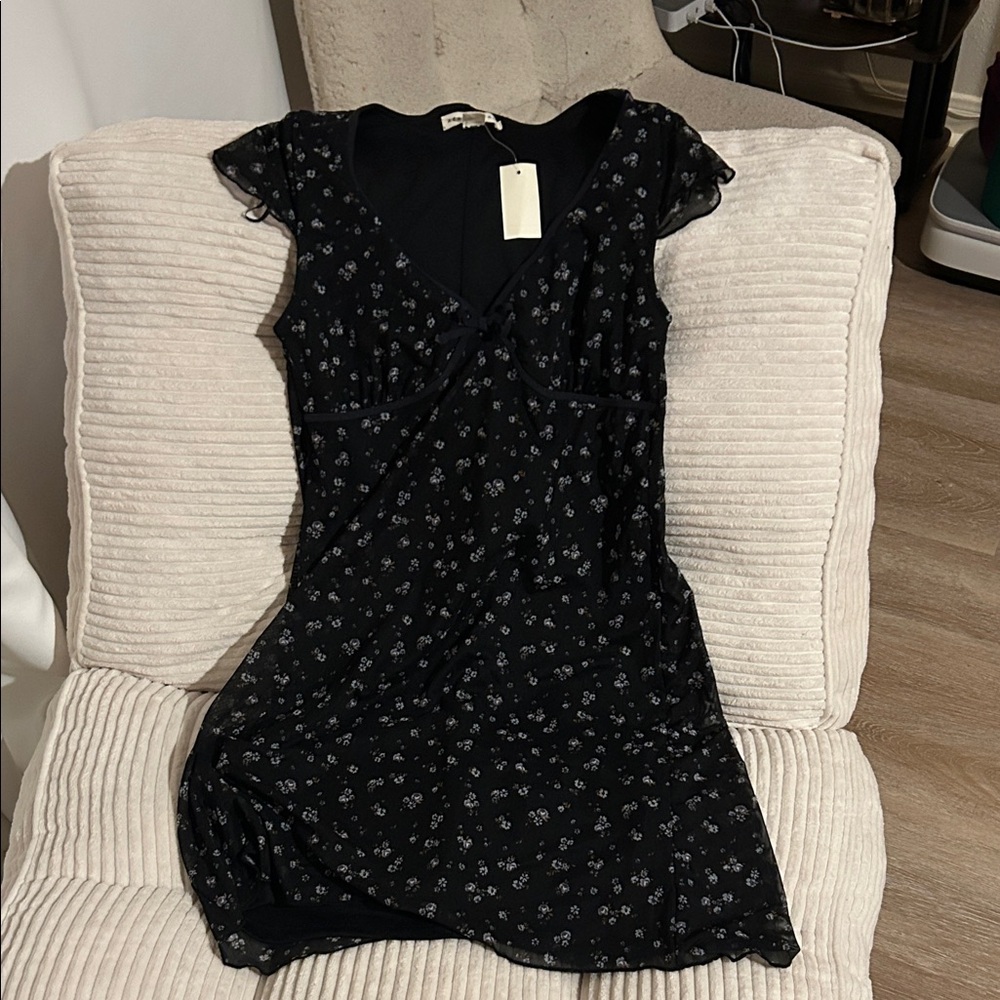 Aeropostale Black Floral Mini Dress